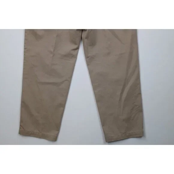 Vintage 90s Ralph Lauren Mens 32x30 Distressed Wide Leg Chino Pants Cotton Beige